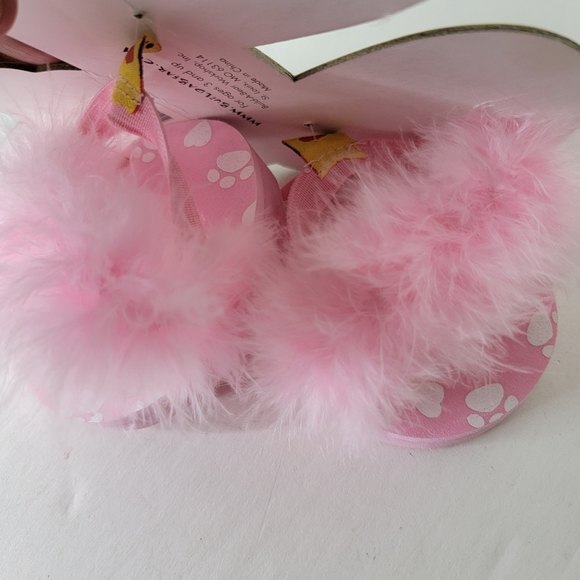 Build a Bear Pink Feather Boa flip flop  doll bear Sandals slippers - Picture 6 of 6